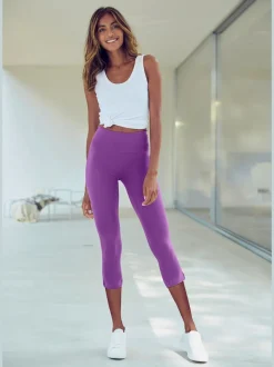 Legging corsaire avec bords-côtes et coupe élasticisée