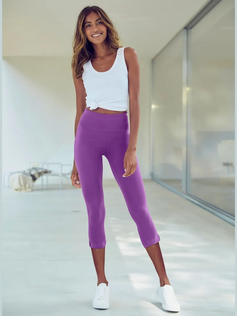 Legging corsaire avec bords-côtes et coupe élasticisée