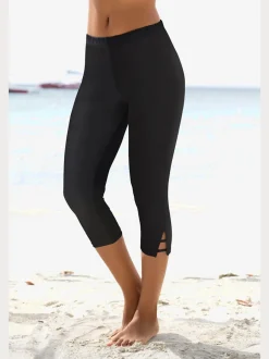 Legging corsaire en cuir vachette avec ceinture élastique et rubans décoratifs