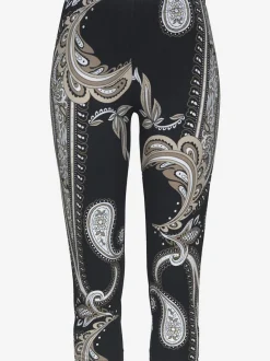 Legging corsaire en jersey avec motif paisley et ceinture élastique
