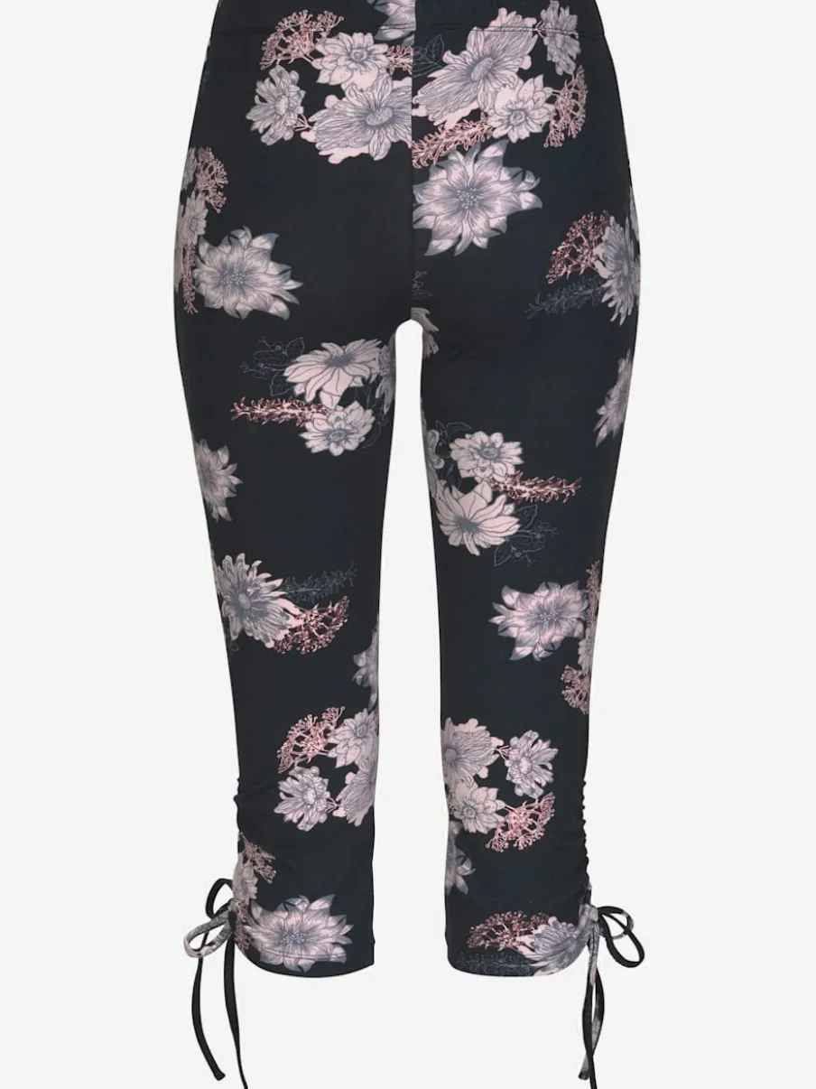 Legging corsaire en jersey avec imprimé floral et ceinture élastique