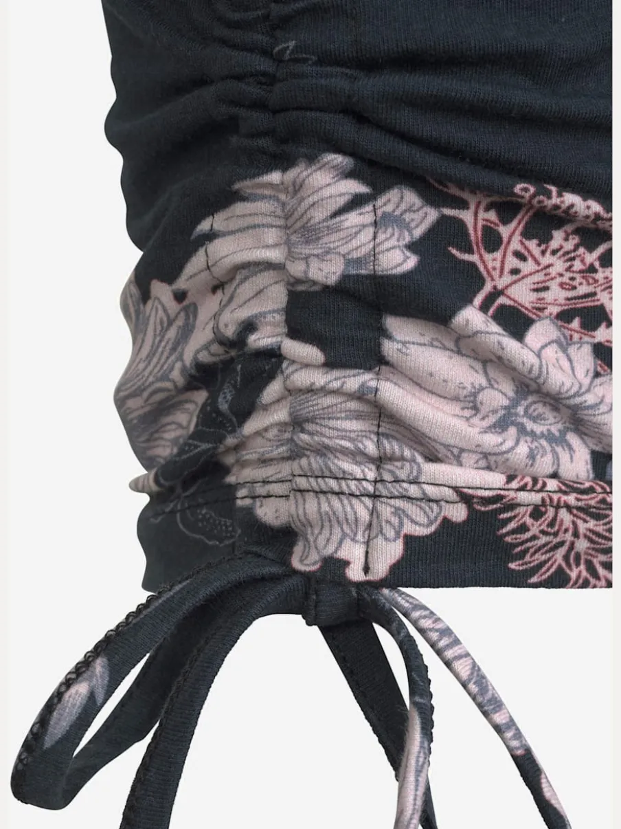 Legging corsaire en jersey avec imprimé floral et ceinture élastique