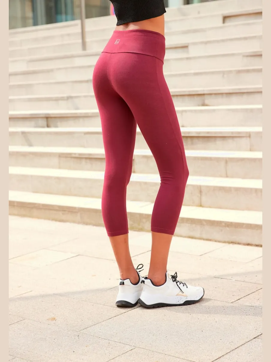 Legging corsaire en matière élastique avec large confortbund
