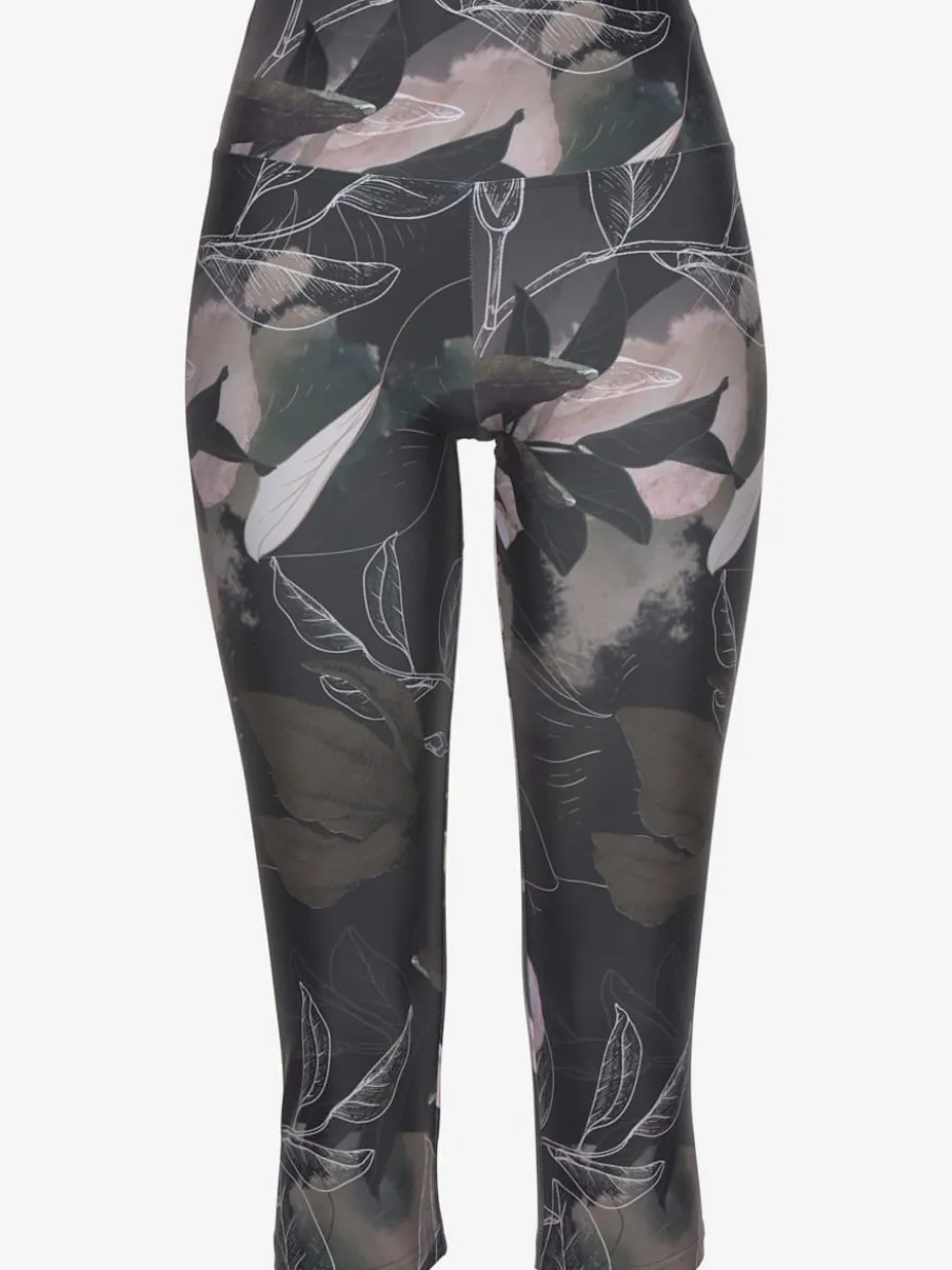 Legging corsaire imprimé avec large ceinture élastique