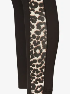 Legging de sport en coton avec empiècements motifs léopard