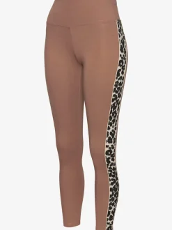 Legging de sport en coton avec empiècements motifs léopard