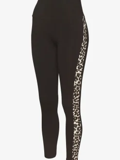 Legging de sport en coton avec empiècements motifs léopard