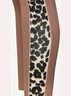 Legging de sport en coton avec empiècements motifs léopard