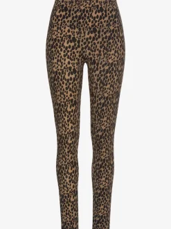 Legging en coton avec imprimé animal et taille ajustée