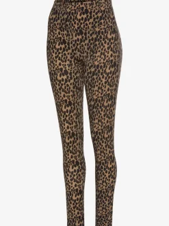 Legging en coton avec imprimé animal et taille ajustée