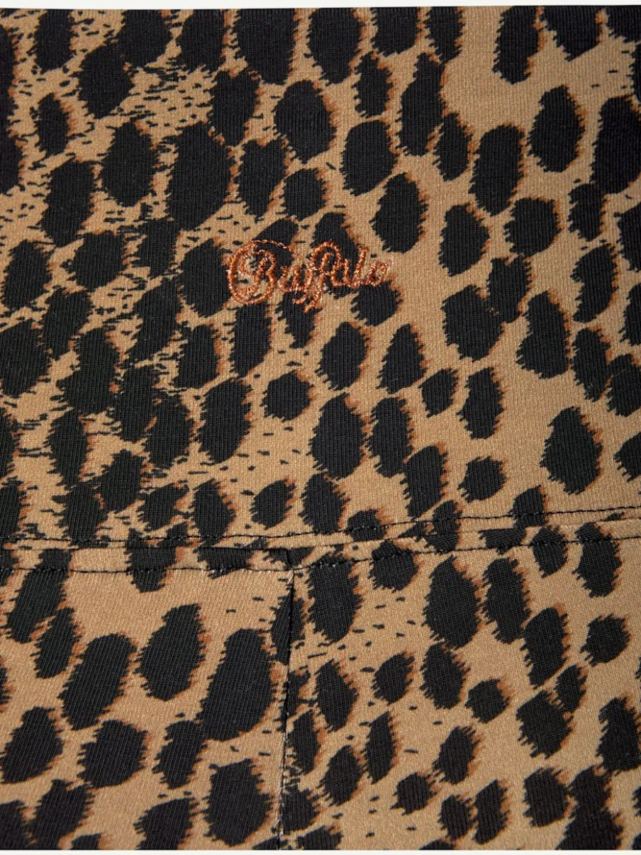 Legging en coton avec imprimé animal et taille ajustée