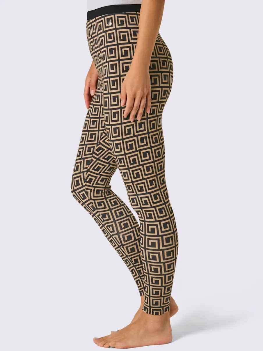 Legging en modal à motif géométrique avec taille élastiquée