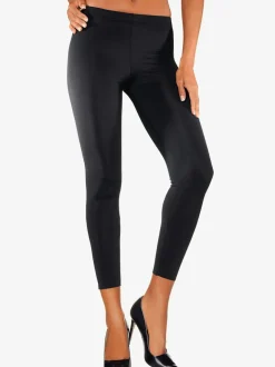 Legging extensible brillant avec bords ouverts au bas des jambes