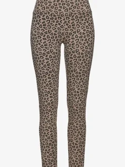 Legging à imprimé léopard avec large ceinture élastique en coton doux