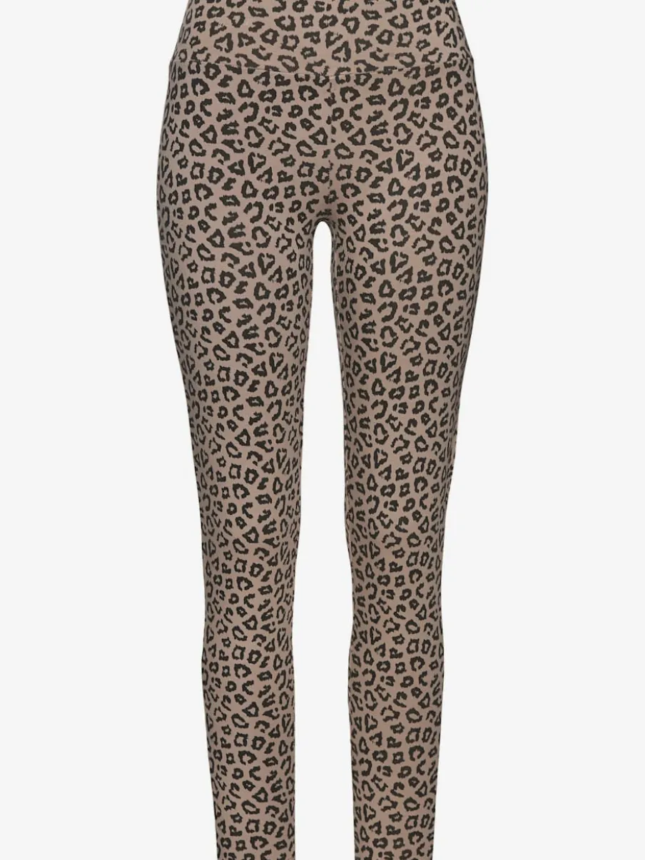 Legging à imprimé léopard avec large ceinture élastique en coton doux