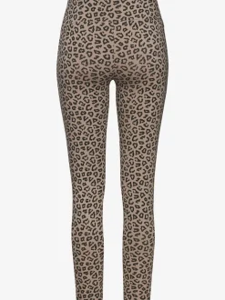 Legging à imprimé léopard avec large ceinture élastique en coton doux