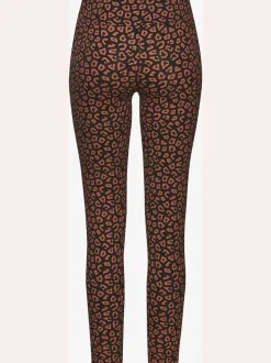 Legging à imprimé léopard avec large ceinture élastique en coton doux