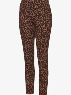 Legging à imprimé léopard avec large ceinture élastique en coton doux