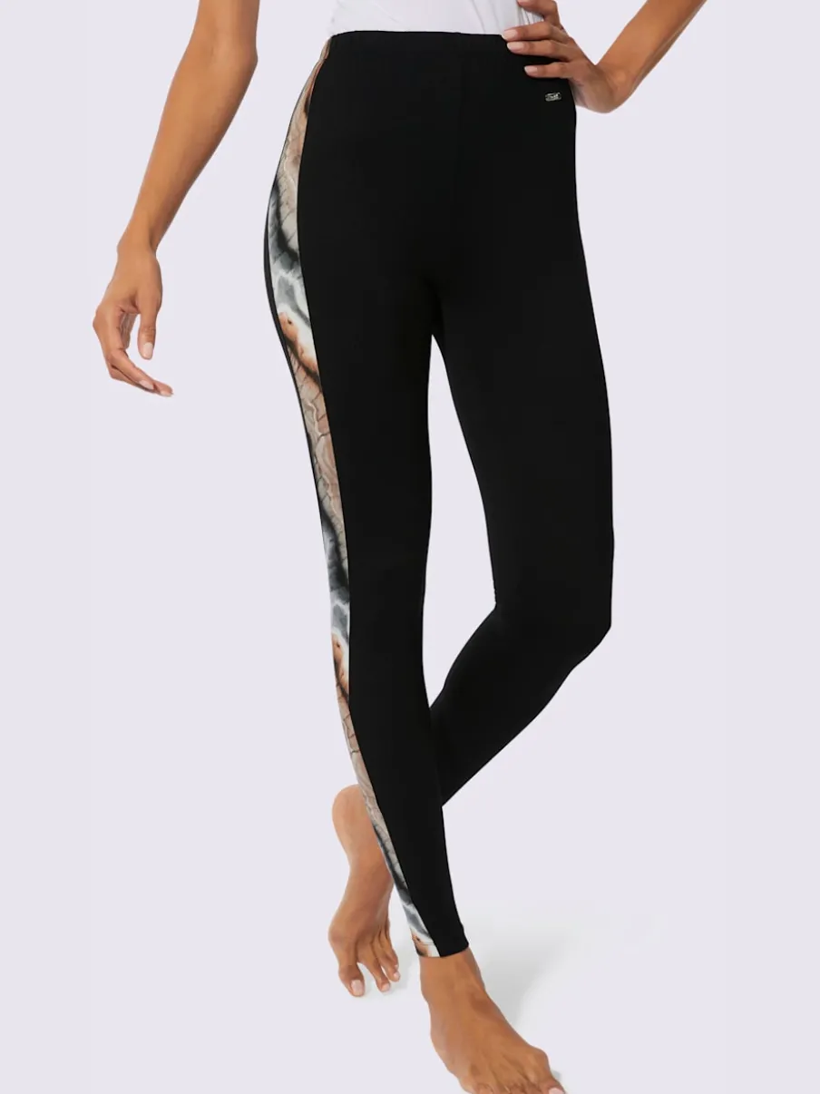 Leggings avec empiècement marbré en jersey souple extensible