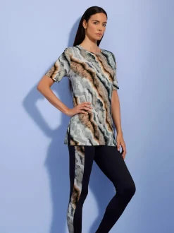 Leggings avec empiècement marbré en jersey souple extensible