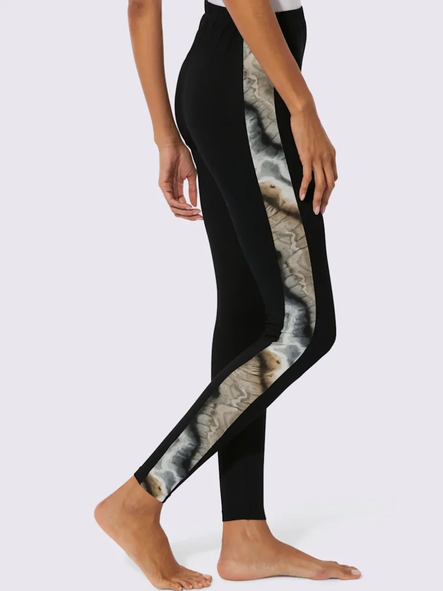 Leggings avec empiècement marbré en jersey souple extensible