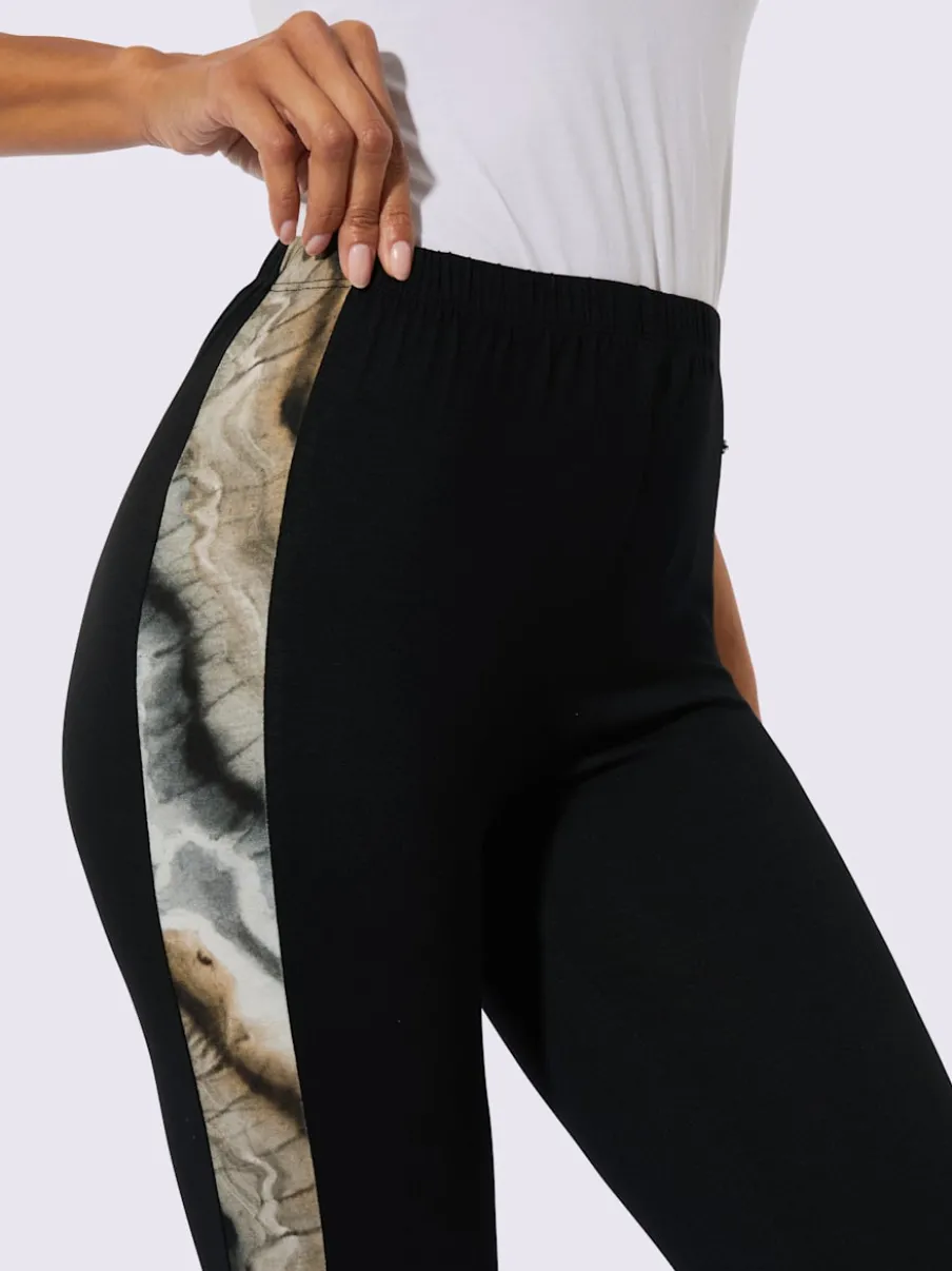 Leggings avec empiècement marbré en jersey souple extensible