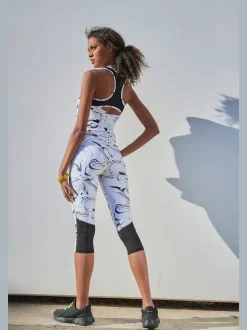 Leggings corsaires à empiècements pour le fitness sportifs