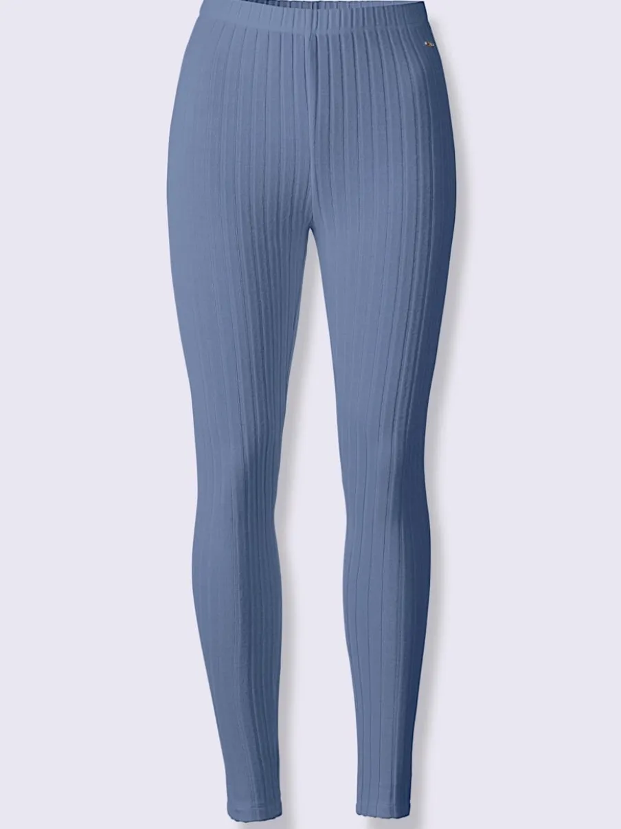 Leggings côtelés à ceinture élastique et logo décoratif