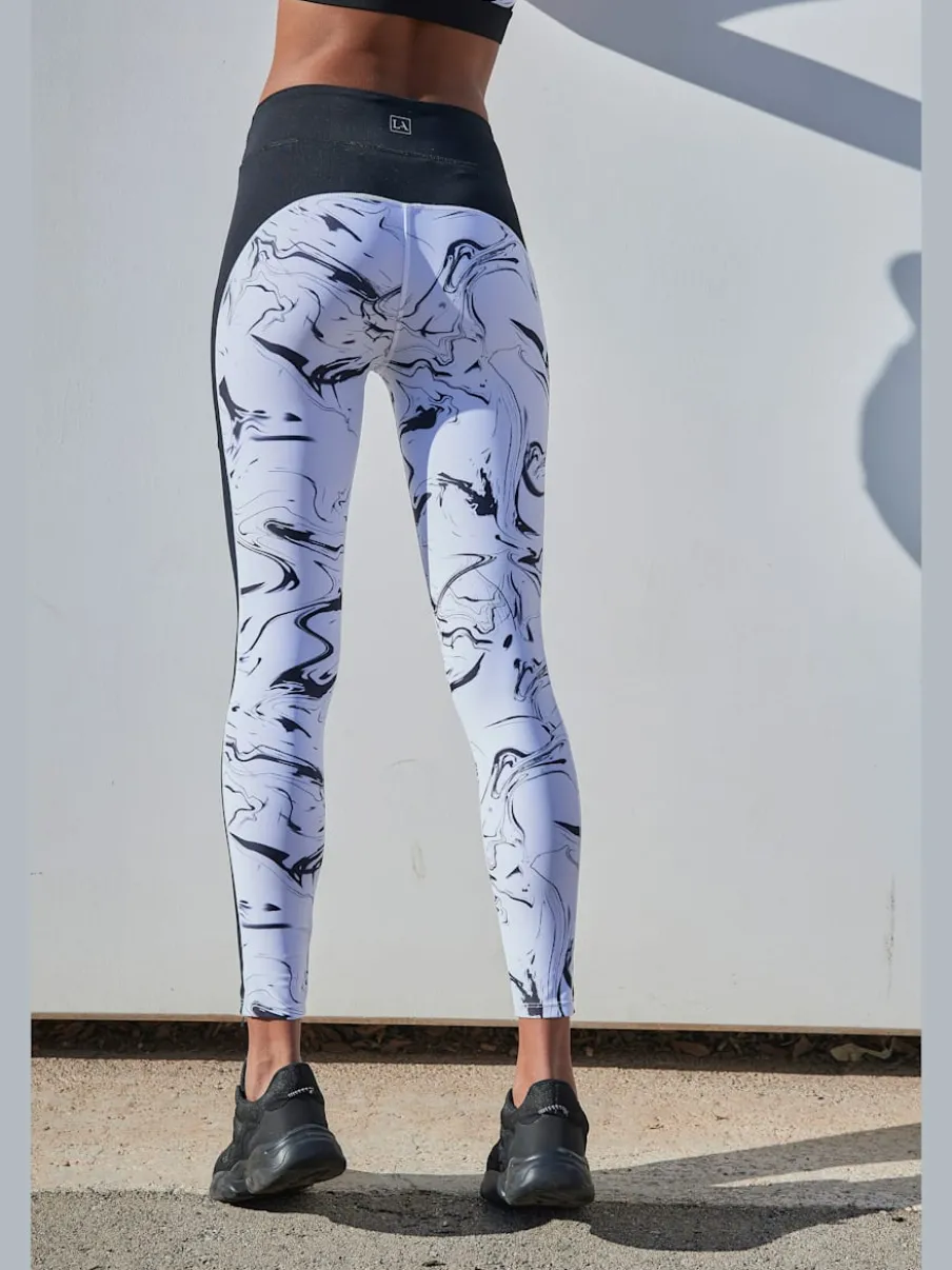 Leggings de sport performance en matière élastique avec empiècements