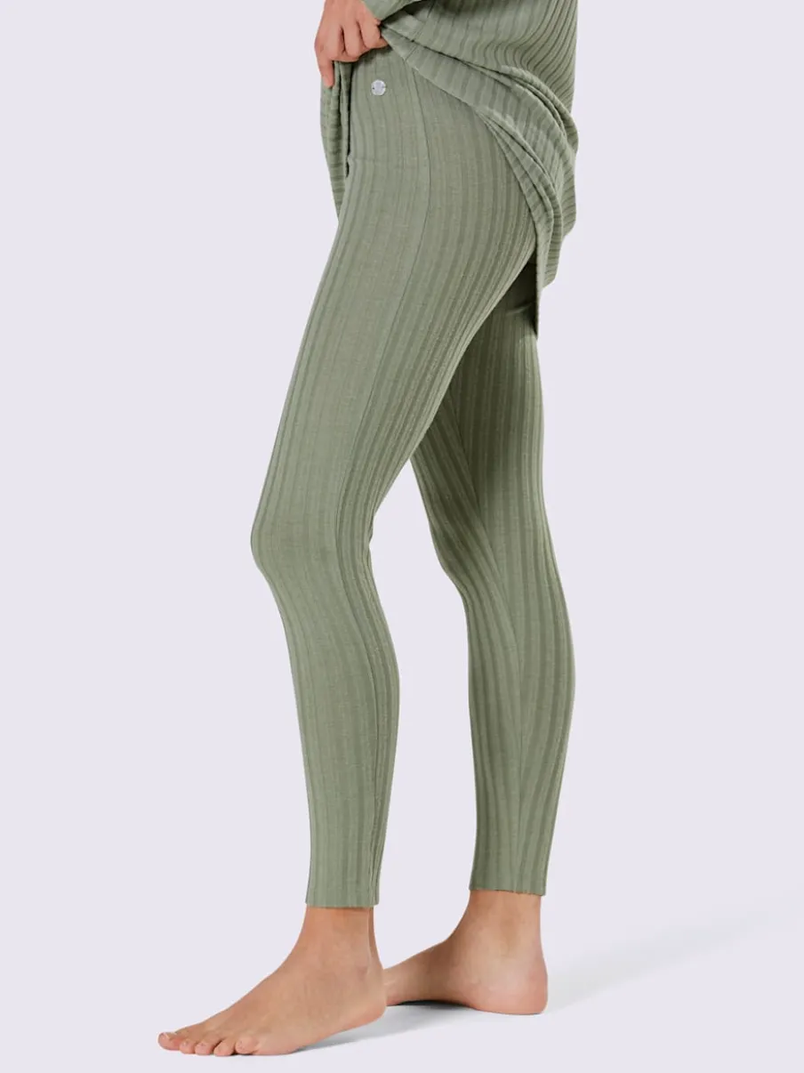 Leggings en modal côtelé avec ceinture élastique douce