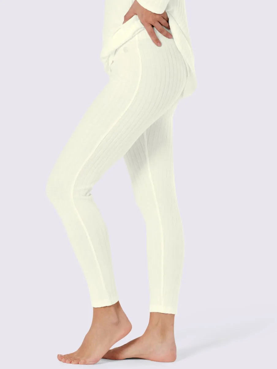 Leggings en modal côtelé avec ceinture élastique douce