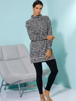 Leggings en modal à motifs géométriques avec ceinture élastique