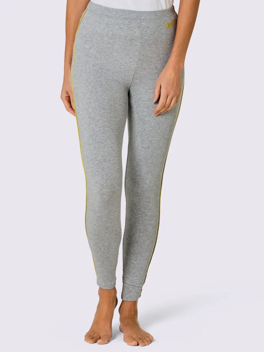 Leggings long avec ceinture intégrée et broderie contrastée