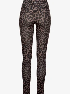 Leggings performance avec bord-côte en V et motif léopard