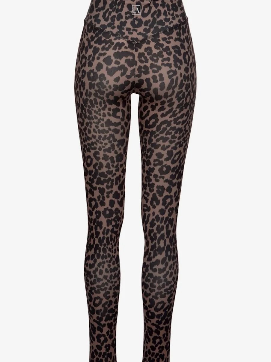 Leggings performance avec bord-côte en V et motif léopard