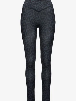 Leggings performance avec bord-côte en V et motif léopard