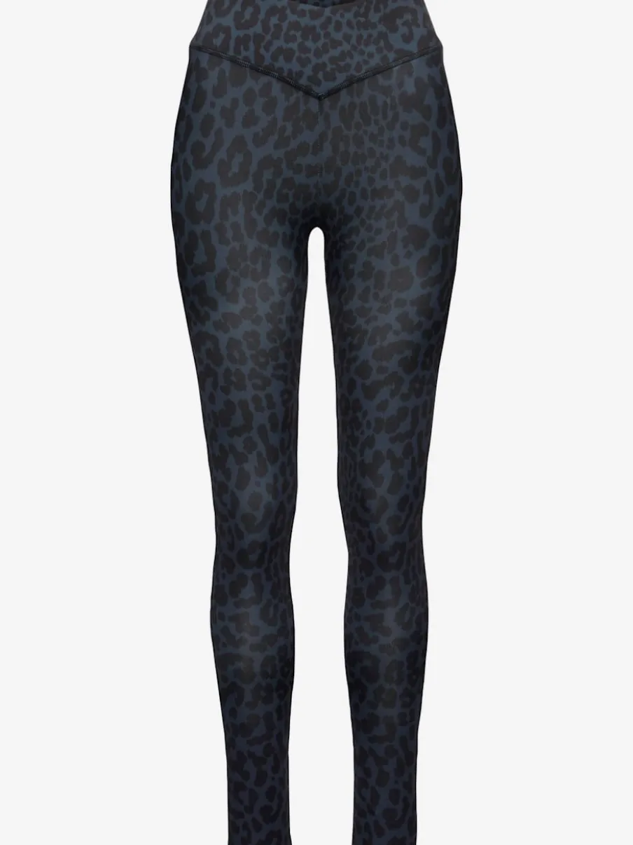Leggings performance avec bord-côte en V et motif léopard