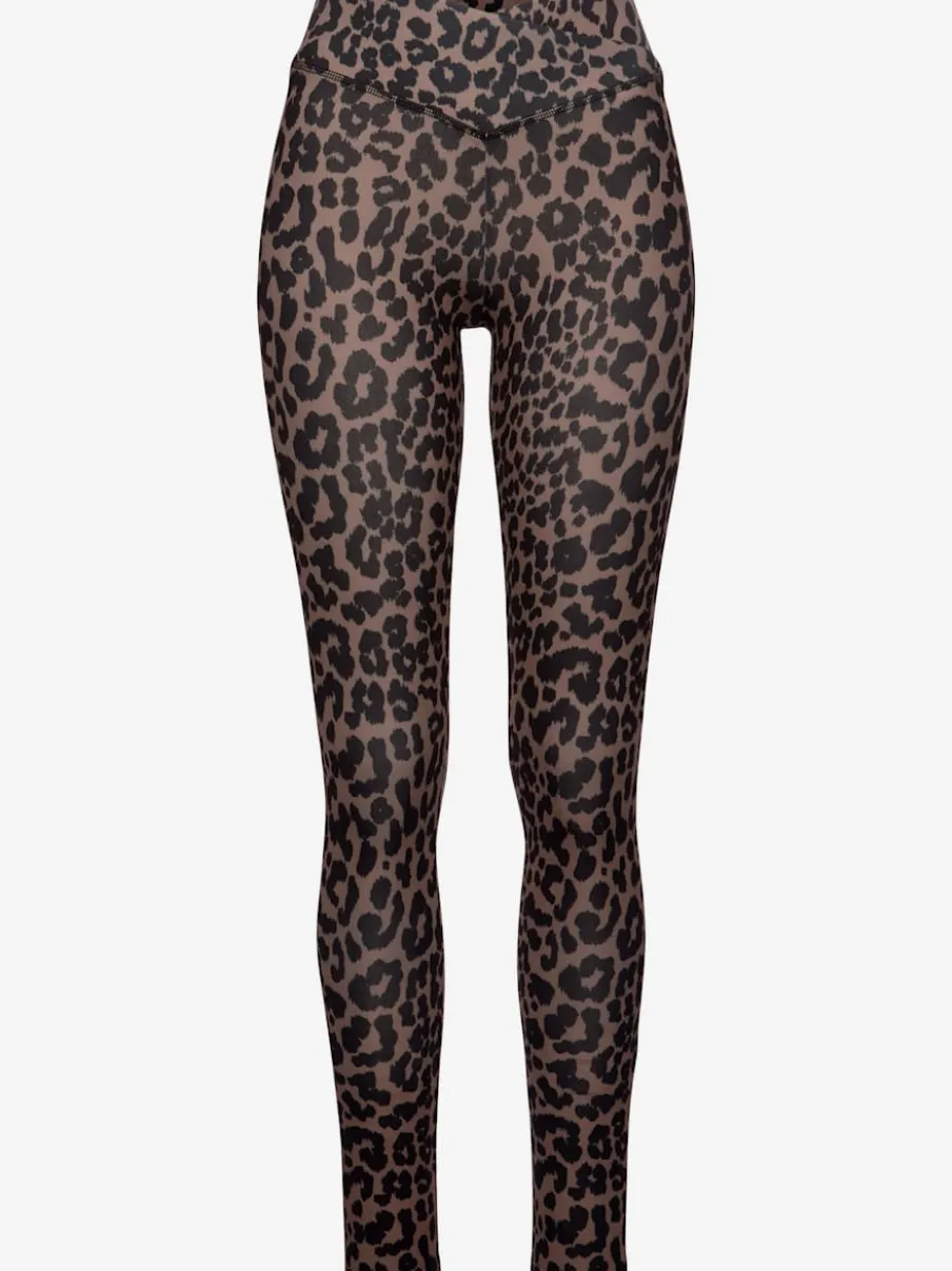 Leggings performance avec bord-côte en V et motif léopard