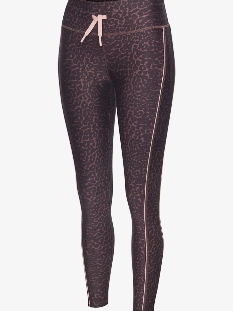 Leggings performance à imprimé animal avec ceinture élastique et passepoils contrastés