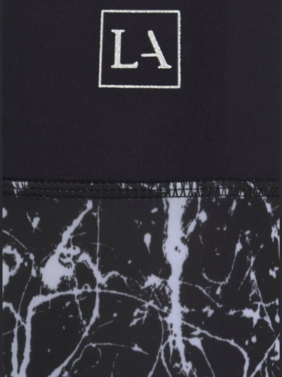 Legging sport très extensible avec motif moucheté et ceinture élastique