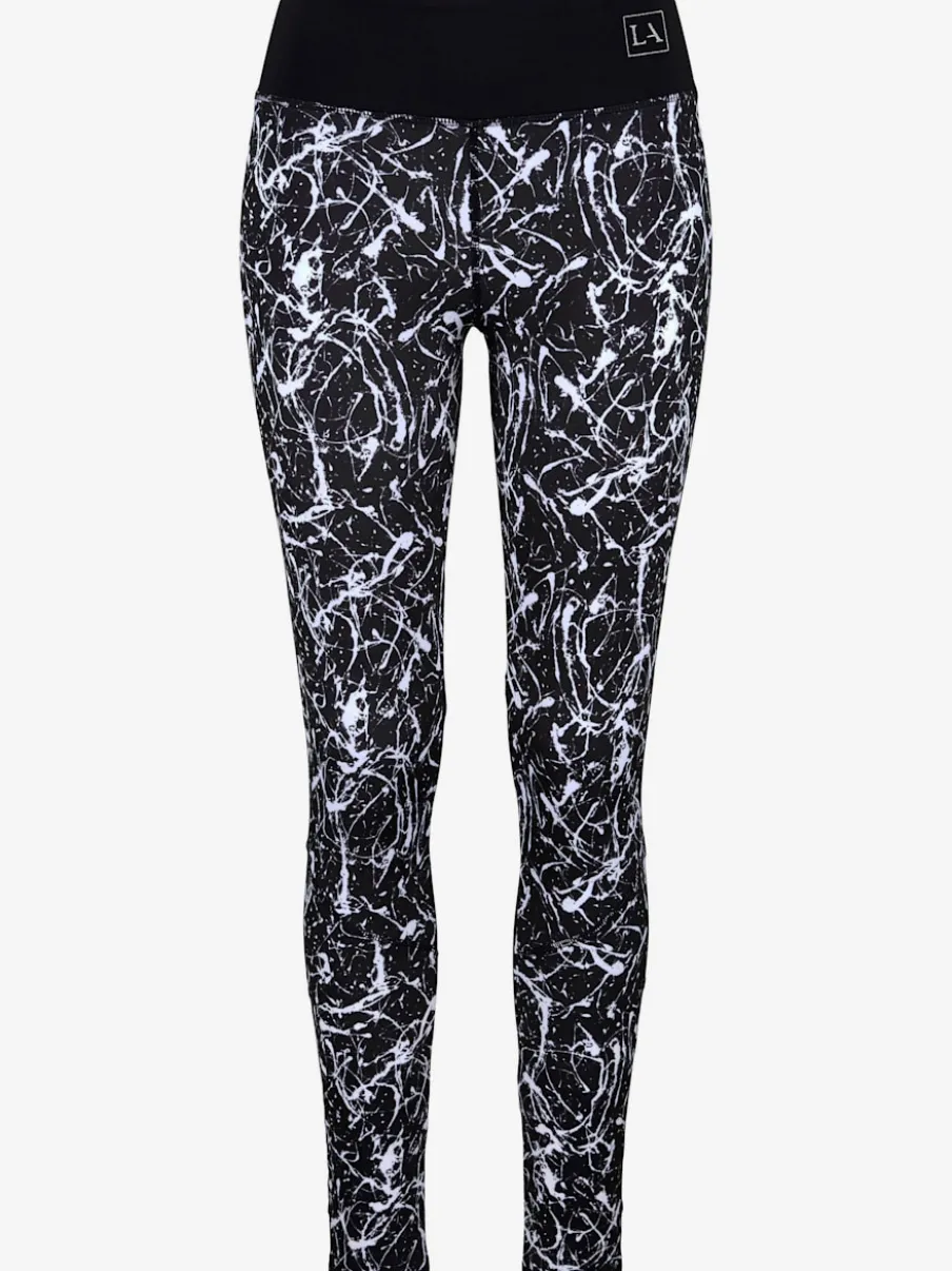 Legging sport très extensible avec motif moucheté et ceinture élastique