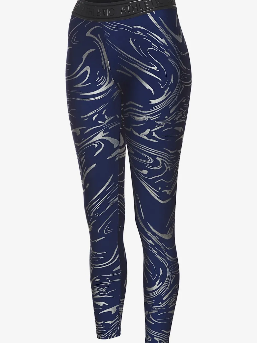 Leggings techniques au motif abstrait avec ceinture personnalisée