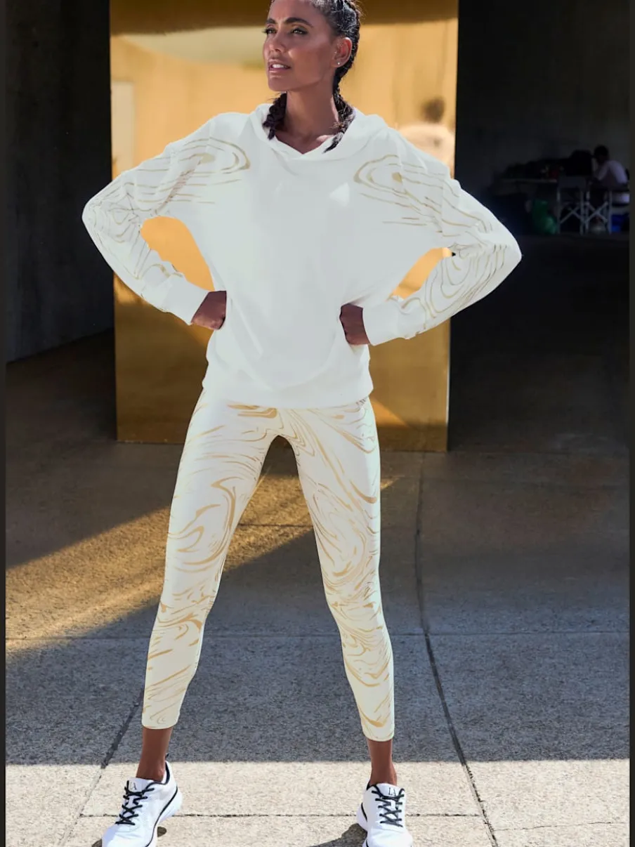Leggings techniques au motif abstrait avec ceinture personnalisée