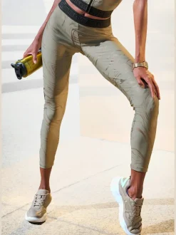 Leggings techniques au motif abstrait avec ceinture personnalisée