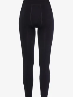 Leggings thermiques avec doublure polaire et bords-côtes décoratifs