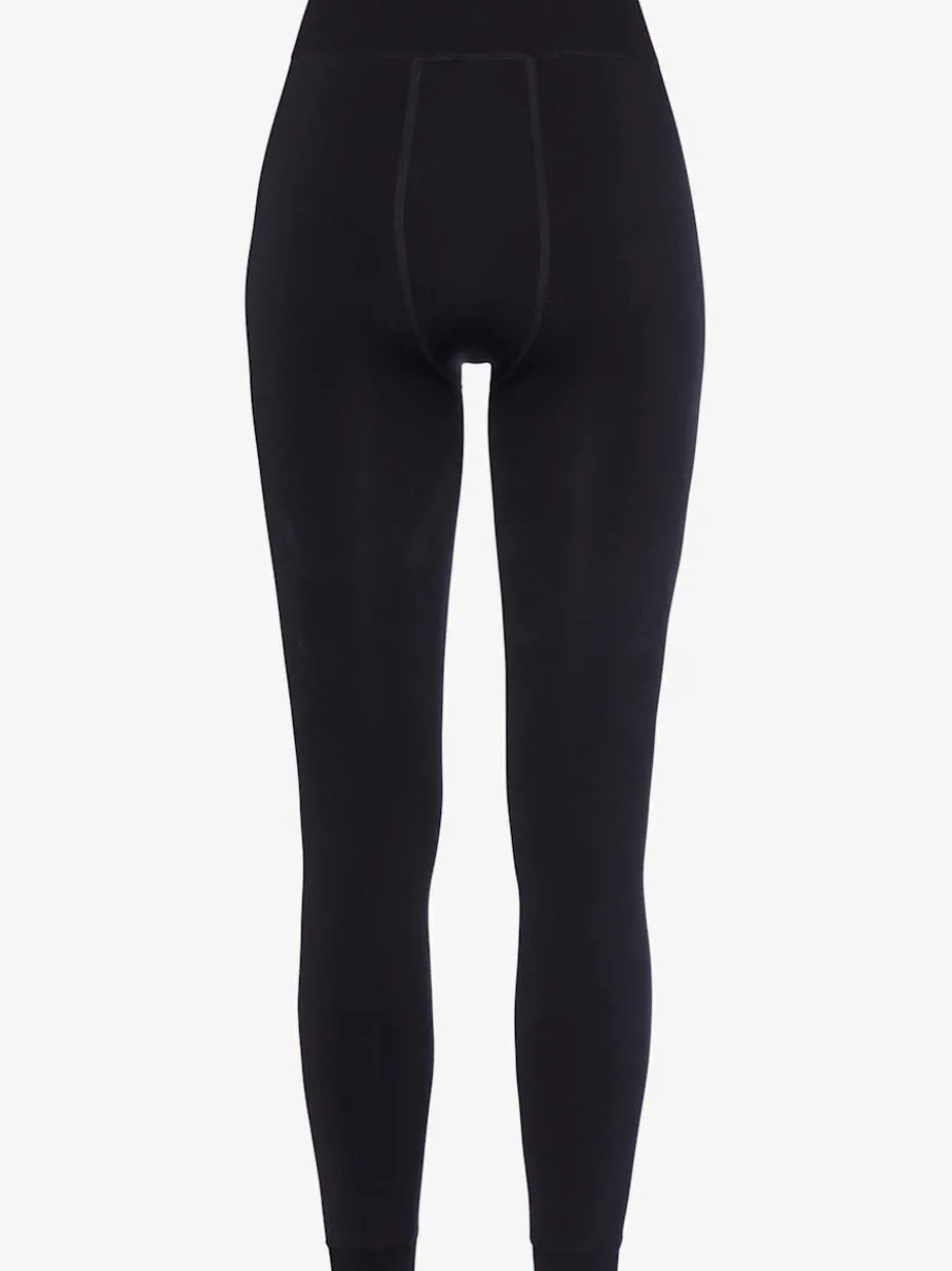 Leggings thermiques avec doublure polaire et bords-côtes décoratifs