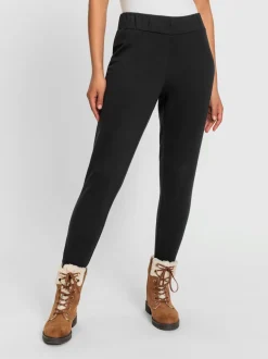 Leggings thermiques à ceinture élastique pour journées fraîches