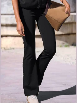 Legging évasé avec passepoil léopard latéral
