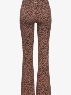 Legging évasé confortable avec imprimé léopard audacieux