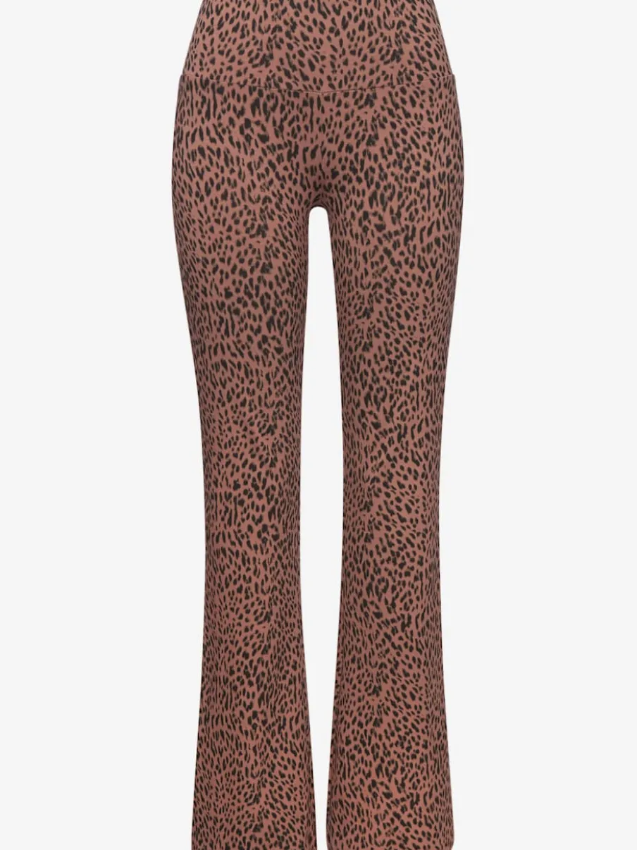 Legging évasé confortable avec imprimé léopard audacieux